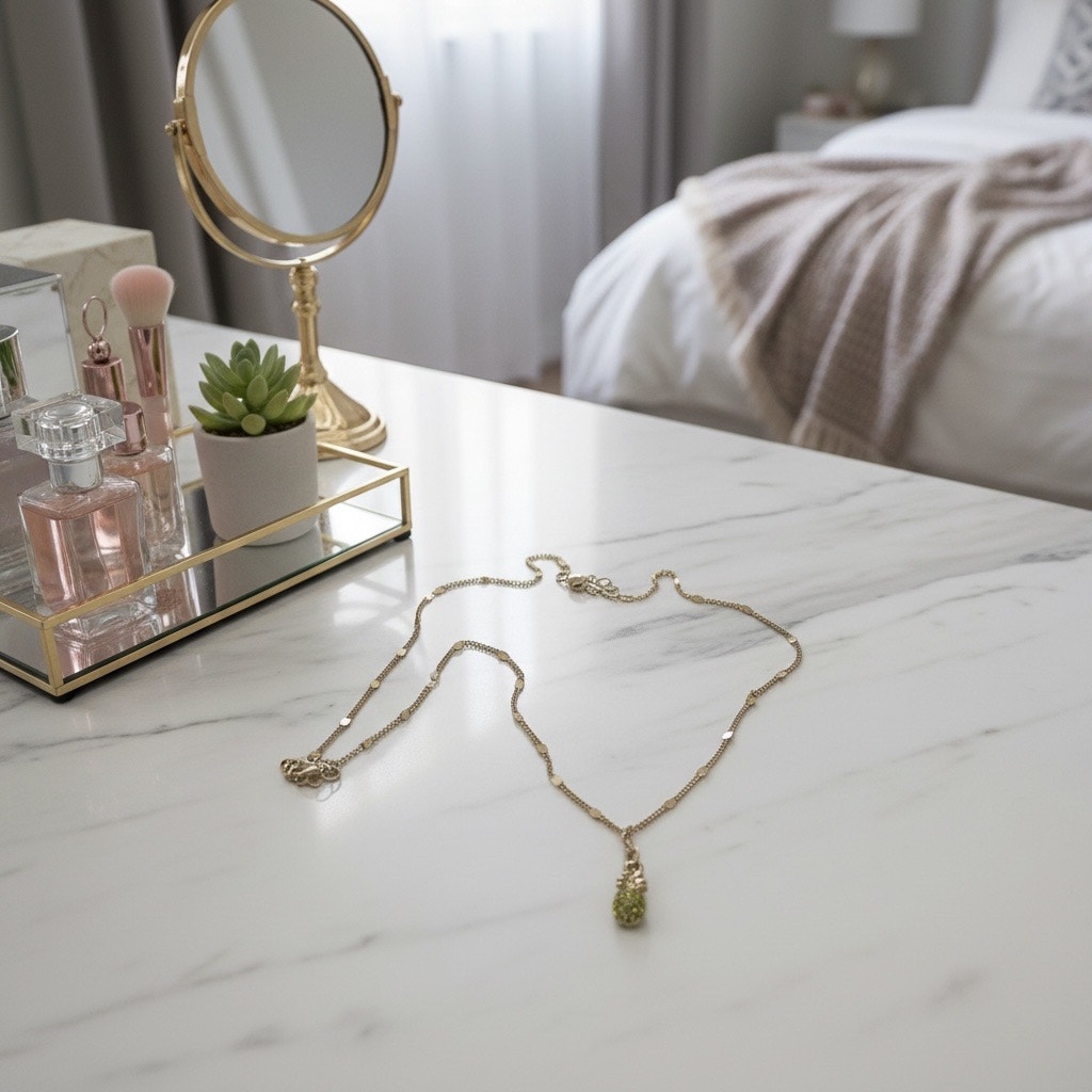325  Gold Tone Pineapple Necklace
